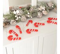 ValueLights Christmas Indoor Candy Cane String Lights 10 Warm White Bulbs in Red ValueLights Red