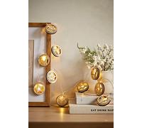 Valuelights Christmas Indoor Wooden Star And Reindeer Disc String Lights 10 Warm White Bulbs White