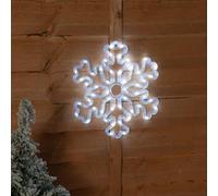 Valuelights Christmas Outdoor Snowflake 50 Cool White Bulbs 30Cm White