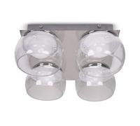ValueLights Alissa IP44 Rated Bathroom 4 Way Glass Integrated LED Flush Ceiling Light in Silver ValueLights Silver