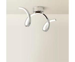 ValueLights | Chrome Single Twist Ceiling Light Integrated LED Living Room Light Fitting - IP44 Bathroom | Bathroom, Home Décor & Improvement Essential | Mains Wired