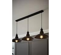 ValueLights Civic Black Metro Dome 3 Drop Bar Black Diner Ceiling Pendant Light ValueLights Black