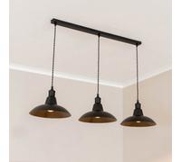 ValueLights Civic Matte Black 3 Drop Bar Matte Black Diner Ceiling Pendant Light with Bulbs ValueLights Black