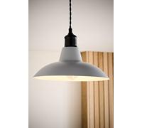 ValueLights Civic Metro Style Cool Grey Metal Retro Pendant Light Shade - Size: 12 x 28 x 28cm - Wilko