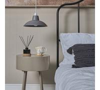 MiniSun | Retro Style Dark Grey Metal Ceiling Light Shades | Pendant Lights, Home Décor & Improvement Essential | Set of 2