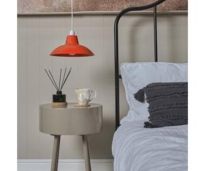 Valuelights Civic Pair Of Retro Style Red Metal Easy Fit Ceiling Light Shades (D)28.8Cm