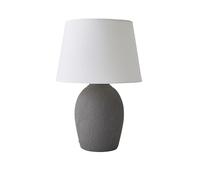 Clint Linen Tapered Shade Grey Etched Large Hand Finished Ceramic Table Lamp ValueLights Mid Grey One Size