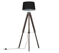 MiniSun | Modern Distressed Wood and Silver Chrome Tripod Floor Lamp with a Black Tapered Shade | Floor Lamps & Torchieres, Home Décor & Improvement Essential
