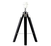 MiniSun | Modern Black Wood and Silver Chrome Table Lamp Base | Table Lamps, Home Décor & Improvement Essential