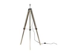MiniSun | Modern Distressed Wood and Silver Chrome Tripod Floor Lamp Base | Floor Lamps & Torchieres, Home Décor & Improvement Essential
