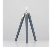 MiniSun | Modern Grey Wood and Silver Chrome Table Lamp Base | Table Lamps, Home Décor & Improvement Essential