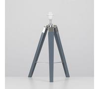 MiniSun | Modern Grey Wood and Silver Chrome Table Lamp Base | Table Lamps, Home Décor & Improvement Essential