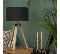 Valuelights Clipper Light Brown Tripod Table Lamp Medium Charcoal Shade Brown One Size