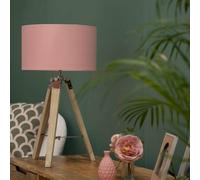 Valuelights Clipper Light Brown Tripod Table Lamp Medium Pink Shade Brown One Size