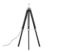 Valuelights Clipper Modern Black Wood And Silver Chrome Tripod Floor Lamp Base