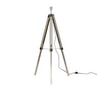 Valuelights Clipper Modern Distressed Wood And Silver Chrome Tripod Floor Lamp Base