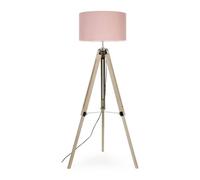 Valuelights Clipper Modern Distressed Wood And Silver Chrome Tripod Floor Lamp Base