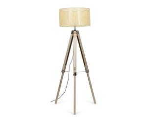 Valuelights Clipper Scandi Brown Floor Lamp And E27 Gls Led 6W Warm White 3000K Bulb