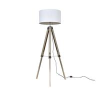 MiniSun | Modern Light Wood & Chrome Tripod Floor Lamp with a White Drum Shade | Floor Lamps & Torchieres, Home Décor & Improvement Essential