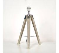 MiniSun | Modern Distressed Wood and Silver Chrome Table Lamp Base | Table Lamps, Home Décor & Improvement Essential