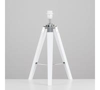 MiniSun | Modern White Wood and Silver Chrome Table Lamp Base | Table Lamps, Home Décor & Improvement Essential