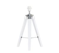 MiniSun | Modern White Wood and Silver Chrome Table Lamp Base | Table Lamps, Home Décor & Improvement Essential