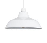Valuelights Colby Retro Style Gloss White Metal Reflector Ceiling Light Shade (D)28Cm