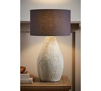 ValueLights Colin Grey Shade Grey Speckled Pot Stoneware Table Lamp