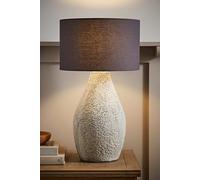 Candice Grey Speckled Hand Finished Stoneware Table Lamp with Linen Shade Grey