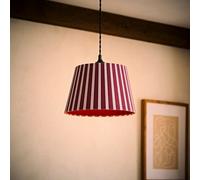 Valuelights Collins Burgundy And Navy Stripe Easy Fit Ceiling Lamp Shade And Bulb