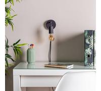 ValueLights | Plug in Colour Pop Charcoal Grey Wall Lights | Wall Lamps & Sconces, Home Décor & Improvement Essential | Pair of 2