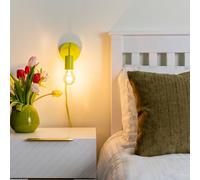 Valuelights Colour Pop Pair Of Plug-In Wall Lights In Lime Lime