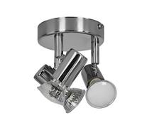 Valuelights Consul 3 Way Chrome Ceiling Bar Spotlight And Gu10 Spotlight Led 3W Warm White 3000K Bulbs