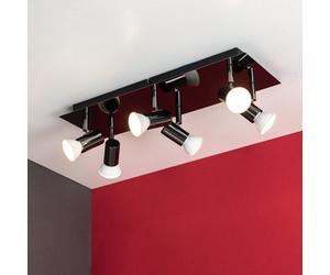 Valuelights Consul Modern Black Chrome 6 Way Adjustable Gu10 Ceiling Spotlight