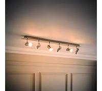 Valuelights Consul Polished Chrome 6 Way Adjustable Gu10 Ceiling Spotlight With Bulbs