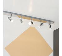 Valuelights Consul Silver Ceiling Bar Spotlight And Gu10 Spotlight Led 5W Cool White 6500K Bulbs