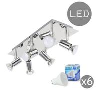Valuelights Consul Silver Ceiling Bar Spotlight And Gu10 Spotlight Led 5W Warm White 3000K Bulbs