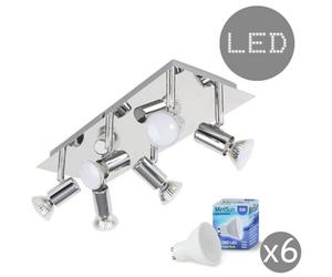 Valuelights Consul Silver Ceiling Bar Spotlight And Gu10 Spotlight Led 5W Warm White 3000K Bulbs