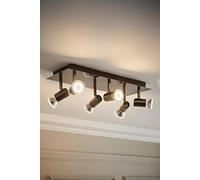 Valuelights Consul Spotlight 6 Way Black Ceiling Bar Spotlight Black