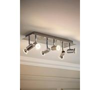 Valuelights Consul Spotlight 6 Way Silver Ceiling Bar Spotlight Silver
