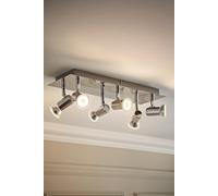 Valuelights Consul Spotlight 6 Way Silver Ceiling Bar Spotlight Silver