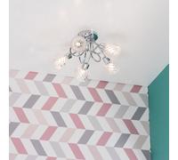 ValueLights Reyka 5 Way Cross Over Chrome Ceiling Light With 5 x Warm White G9 Bulbs in Silver ValueLights Silver