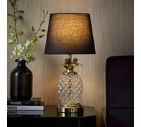 Valuelights Contemporary Pineapple Design Gold And Clear Table Lamp With Black Shade