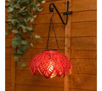 Valuelights Coral Colour Pop Solar Garden Hanging Lantern Light In Pink Pink