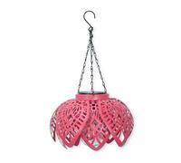 Valuelights Coral Colour Pop Solar Garden Hanging Lantern Light In Pink Pink