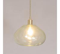 ValueLights Corinne Twill Spiral Bulbous Glass Easy Fit Pendant Lamp Shade in Light Green ValueLights Light Green