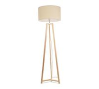 ValueLights | Cream Wood Tripod Floor Lamp with Cream Fabric Drum Lampshade Living Room Light | Floor Lamps, Home Décor & Improvement Essential