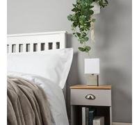 MiniSun | Modern Cube Design Touch Dimmer Table Lamps with White Fabric Light Shades | Table Lamps, Home Décor & Improvement Essential | Set of 2