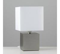 MiniSun | Modern Brushed Chrome Cube Design Touch Table Lamp with a White Fabric Light Shade | Table Lamps, Home Décor & Improvement Essential