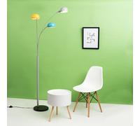 MiniSun | Modern 3 Way Grey Metal and Marble Floor Lamp with Yellow, Blue and Grey Dome Shades | Floor Lamps & Torchieres, Home Décor, Improvement & Lifestyle Essential